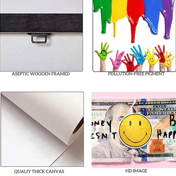 Money Doesn’t Buy Happiness Poster | Preppy Wall Art - Picture 3 of 3